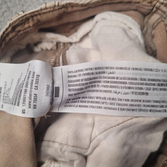 Abercrombie & Fitch Shorts Men 28 Khaki Cargo Drawstring Outdoor Pockets Casual - Picture 4 of 7